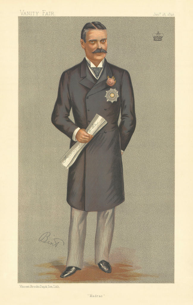 VANITY FAIR SPY CARTOON Beilby Lawley, Lord Wenlock 'Madras' Governor 1893